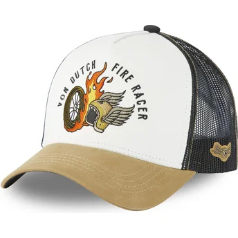von-dutch-fire-racer-fir-beige-sort-og-brun-trucker-kasket