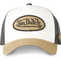 hvid-sort-og-brun-cla-trucker-kasket-fra-von-dutch