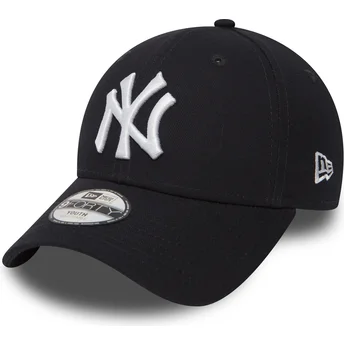 Justerbar marineblå buet kasket til dreng 9FORTY Essential fra New York Yankees MLB fra New Era