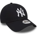 justerbar-marinebla-buet-kasket-til-dreng-9forty-essential-fra-new-york-yankees-mlb-fra-new-era