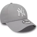 new-era-curved-brim-youth-9forty-essential-new-york-yankees-mlb-grey-adjustable-cap