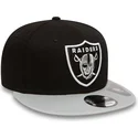 las-vegas-raiders-nfl-gra-snapback-9fifty-cotton-block-flad-kasket-fra-new-era