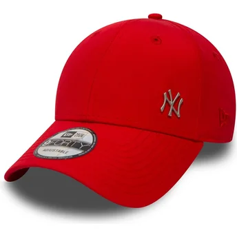 Rød justerbar buet kasket 9FORTY Flawless Logo af New York Yankees MLB fra New Era
