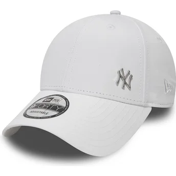 Hvid justerbar kurvet kasket 9FORTY Flawless Logo fra New York Yankees MLB fra New Era