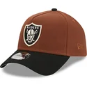 new-era-curved-brim-9forty-a-frame-harvest-las-vegas-raiders-nfl-brown-and-black-snapback-cap