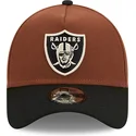 new-era-curved-brim-9forty-a-frame-harvest-las-vegas-raiders-nfl-brown-and-black-snapback-cap