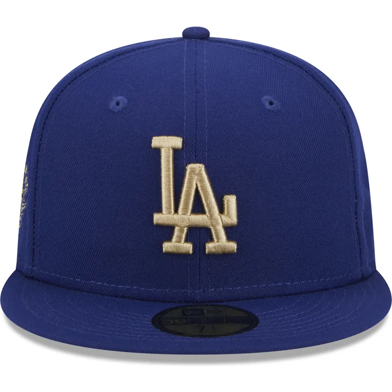 kasketter-flad-bla-tilpasset-59fifty-laurel-sidepatch-fra-los-angeles-dodgers-mlb-af-new-era