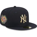 kasketter-flad-marinebla-tilpasset-59fifty-laurel-sidepatch-fra-new-york-yankees-mlb-af-new-era