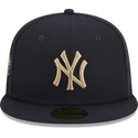 kasketter-flad-marinebla-tilpasset-59fifty-laurel-sidepatch-fra-new-york-yankees-mlb-af-new-era