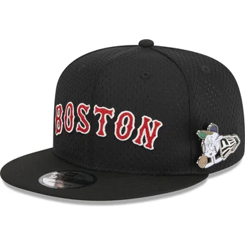 Sort flad snapback 9FIFTY Post-Up Pin kasket fra Boston Red Sox MLB af New Era
