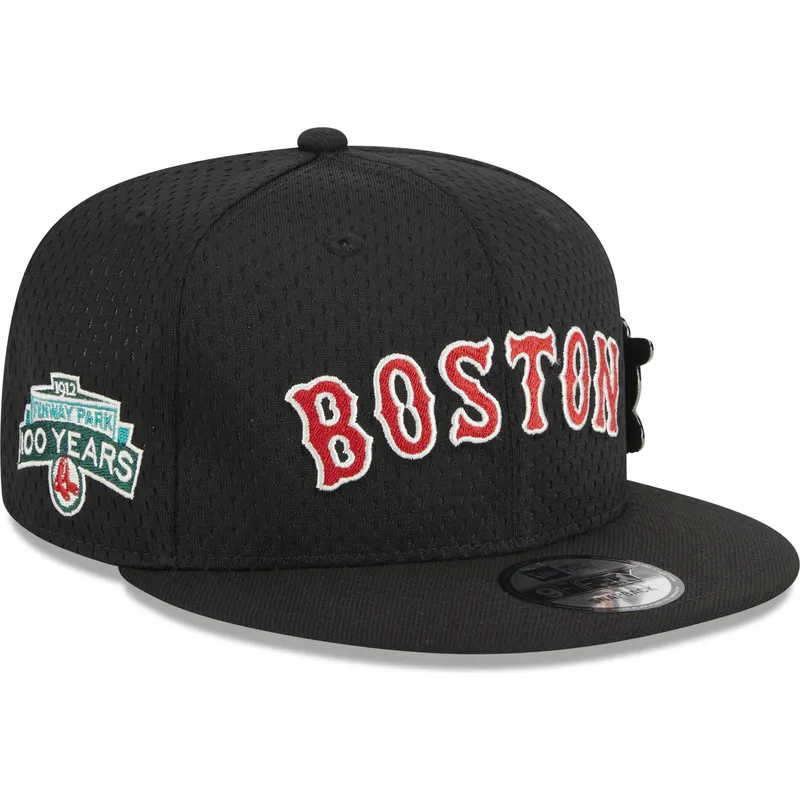 sort-flad-snapback-9fifty-post-up-pin-kasket-fra-boston-red-sox-mlb-af-new-era