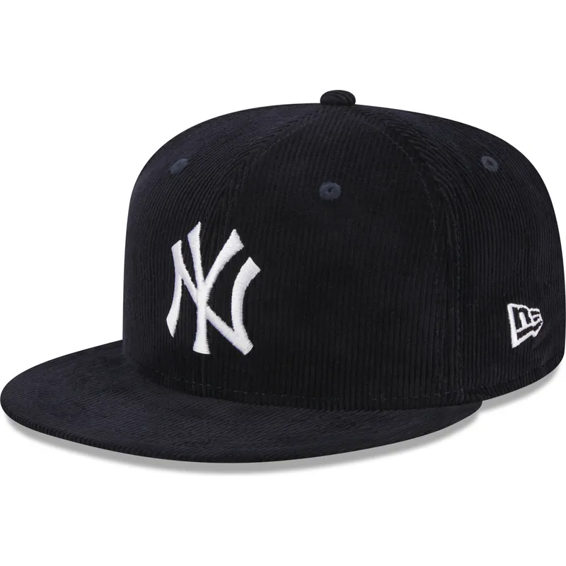 kasketter-flad-marinebla-tilpasset-59fifty-throwback-cord-fra-new-york-yankees-mlb-af-new-era