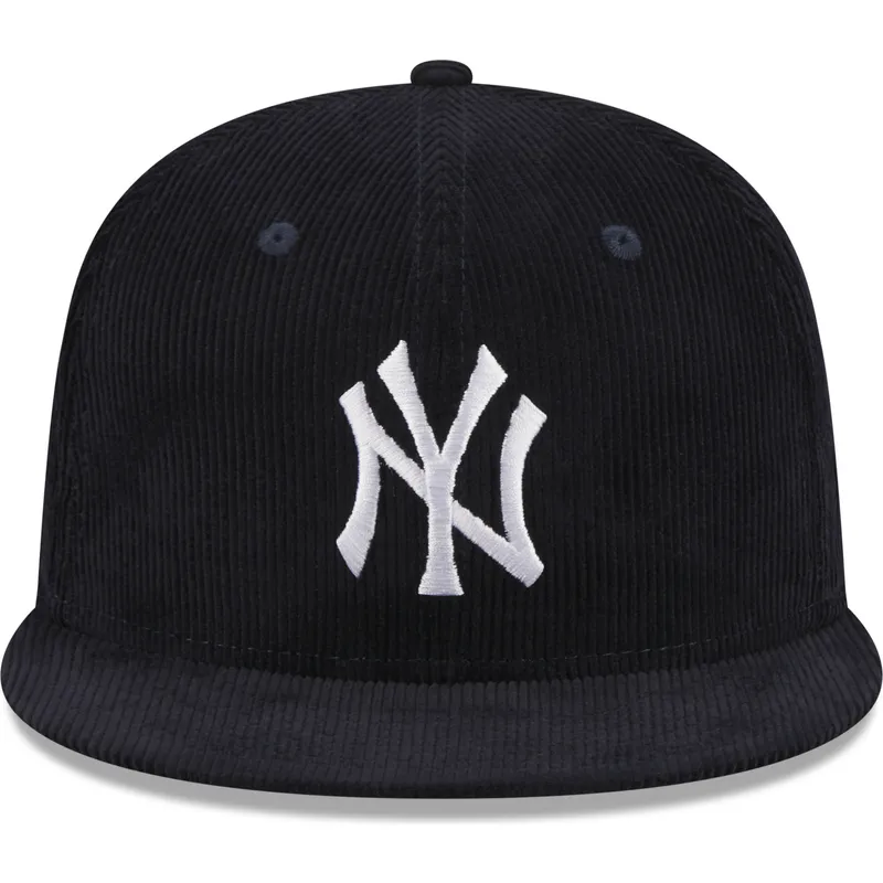 kasketter-flad-marinebla-tilpasset-59fifty-throwback-cord-fra-new-york-yankees-mlb-af-new-era