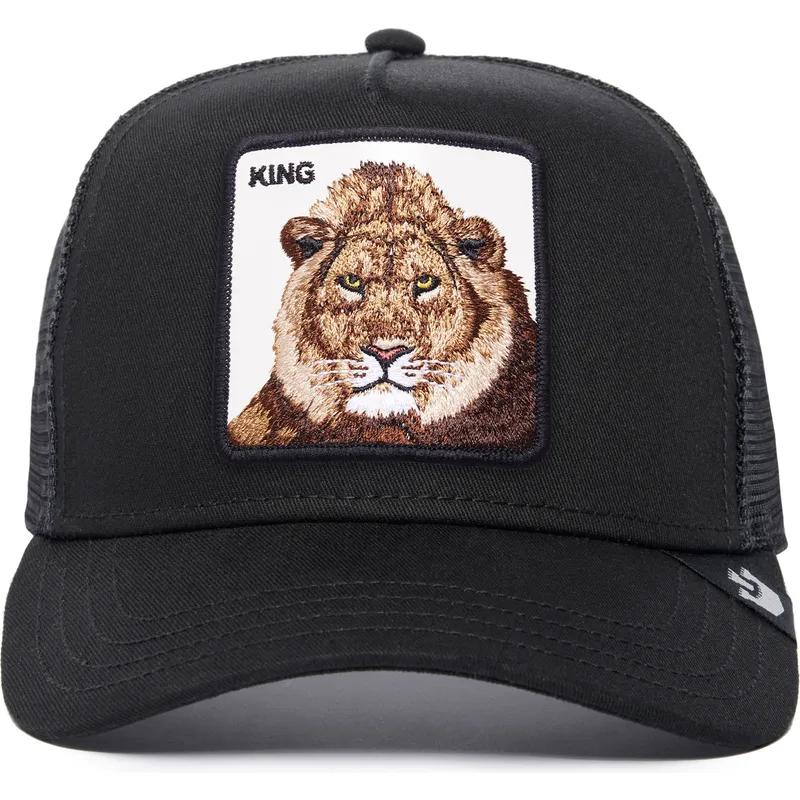 sort-trucker-kasket-love-the-king-lion-the-farm-fra-goorin-bros