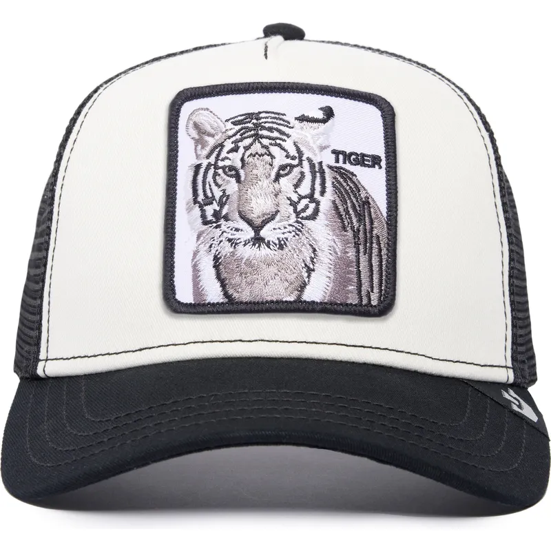 goorin-bros-the-farm-hvid-og-sort-trucker-kasket-med-tiger-the-white-tiger