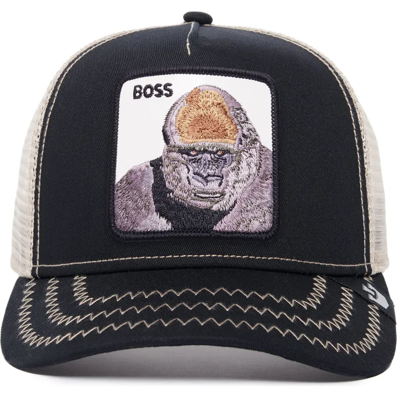goorin-bros-the-farm-the-boss-gorilla-sort-og-hvid-trucker-kasket