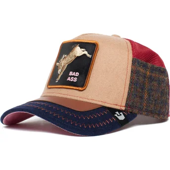 gorra-trucker-brun-og-marinebla-aesel-detention-seeker-ass-play-the-farm-fra-goorin-bros