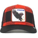 trucker-kasket-rod-og-sort-orn-freedom-ski-free-the-farm-fra-goorin-bros