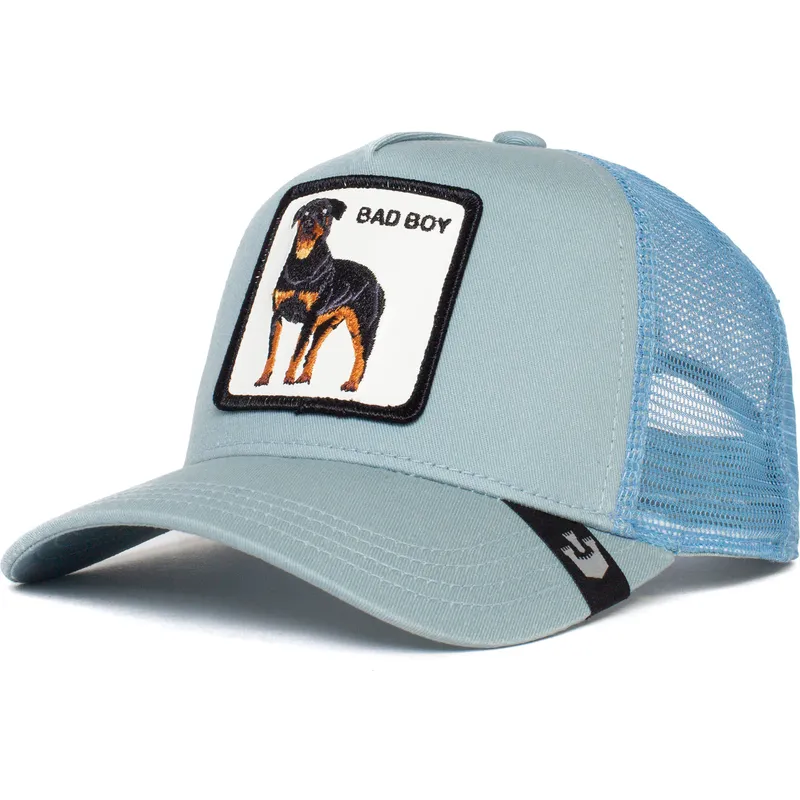 trucker-kasket-bla-hund-rottweiler-bad-boy-truckin-the-farm-fra-goorin-bros