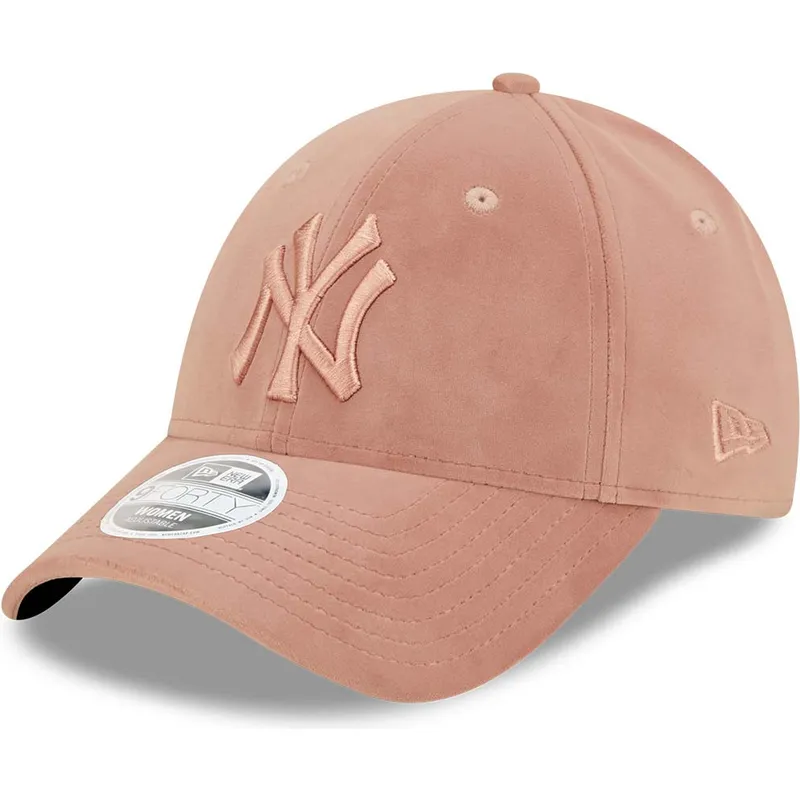 new-era-new-york-yankees-mlb-9forty-velour-justerbar-lyserod-buet-kasket-med-lyserodt-logo-til-kvinder