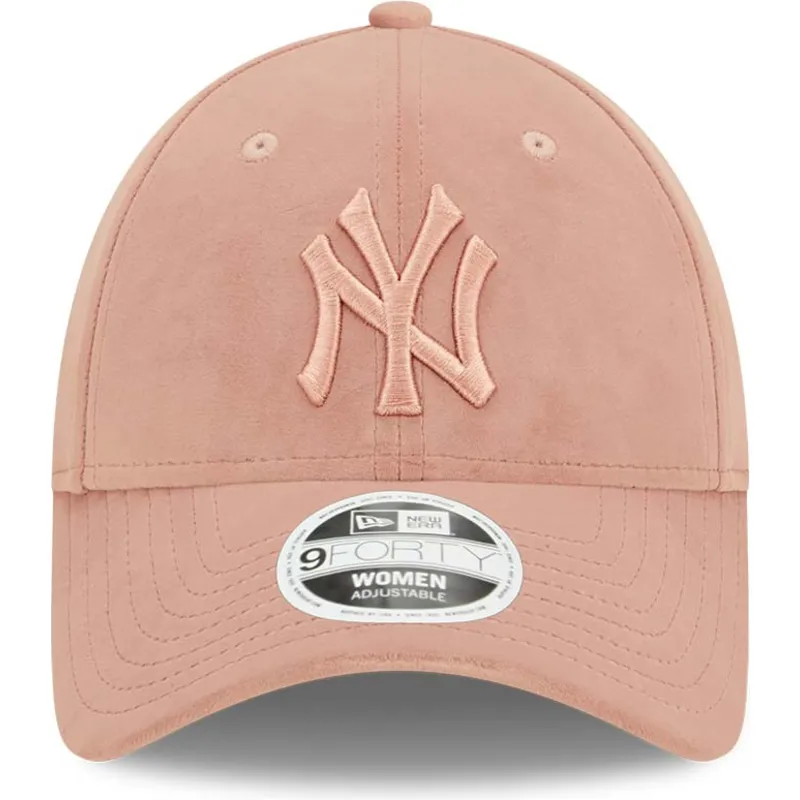 new-era-new-york-yankees-mlb-9forty-velour-justerbar-lyserod-buet-kasket-med-lyserodt-logo-til-kvinder