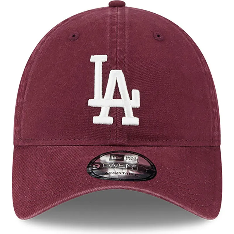 justerbar-9twenty-league-essential-bordeaux-buet-kasket-fra-los-angeles-dodgers-mlb-fra-new-era
