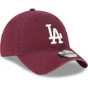 justerbar-bordeaux-buet-kasket-9twenty-league-essential-los-angeles-dodgers-mlb-fra-new-era