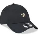 justerbar-sort-buet-kasket-9forty-med-new-york-yankees-mlb-pin-fra-new-era