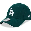 kasketter-buet-gron-justerbar-rem-9forty-essential-melton-wool-fra-los-angeles-dodgers-mlb-af-new-era