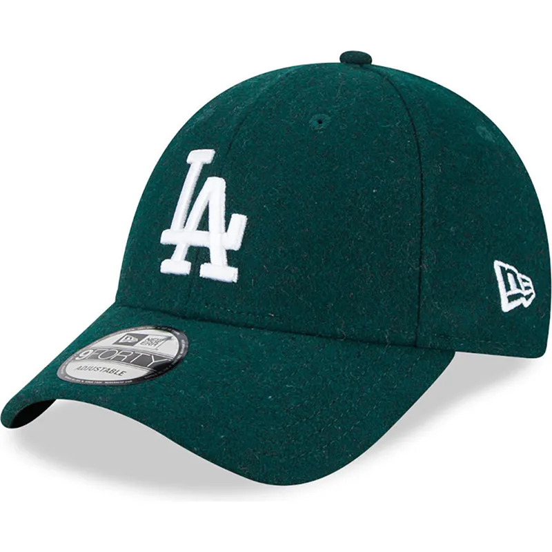 kasketter-buet-gron-justerbar-rem-9forty-essential-melton-wool-fra-los-angeles-dodgers-mlb-af-new-era