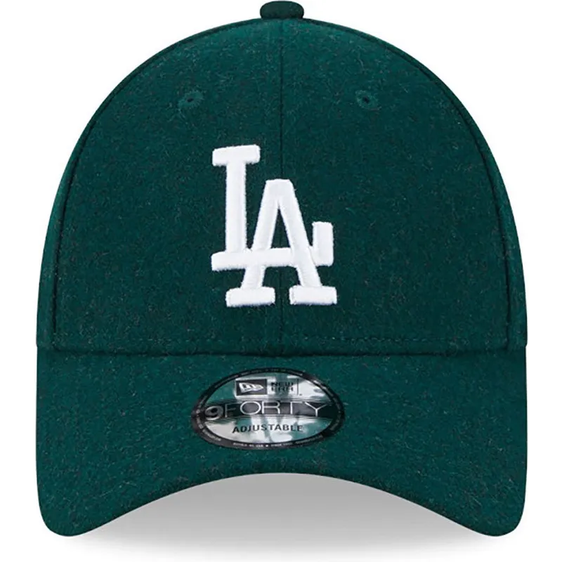 kasketter-buet-gron-justerbar-rem-9forty-essential-melton-wool-fra-los-angeles-dodgers-mlb-af-new-era
