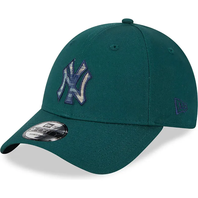 kasketter-buet-gron-justerbar-rem-9forty-check-infill-fra-new-york-yankees-mlb-af-new-era