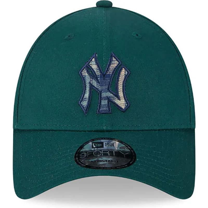 kasketter-buet-gron-justerbar-rem-9forty-check-infill-fra-new-york-yankees-mlb-af-new-era