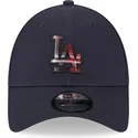 los-angeles-dodgers-mlb-new-era-9forty-check-infill-justerbar-marinebla-buet-kasket
