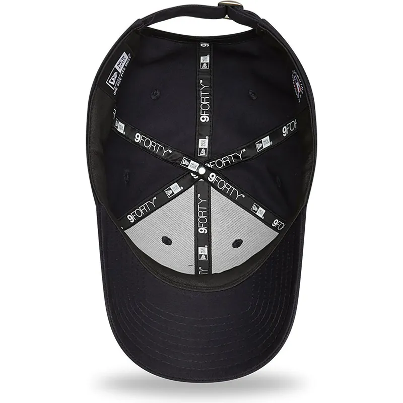 justerbar-marinebla-kurvet-kasket-9forty-check-infill-fra-los-angeles-dodgers-mlb-fra-new-era