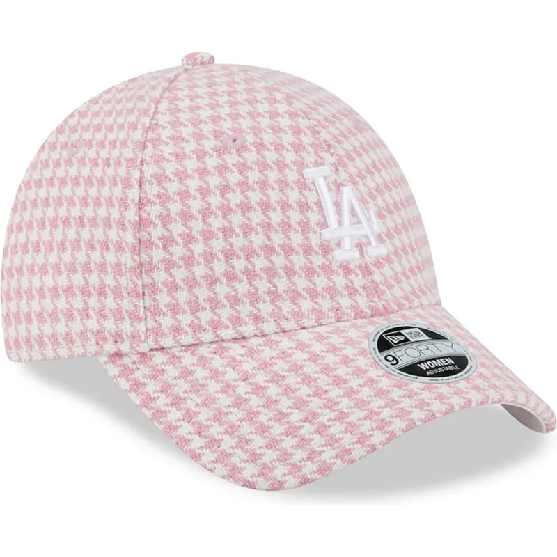 kasketter-buet-rosa-justerbar-rem-9forty-houndstooth-fra-los-angeles-dodgers-mlb-af-new-era kasketter-buet-rosa-justerbar-rem-9forty-houndstooth-fra-los-angeles-dodgers-mlb-af-new-era
