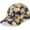 kasketter-buet-marinebla-justerbar-rem-9forty-floral-cord-fra-new-york-yankees-mlb-af-new-era