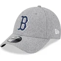justerbar-gra-buet-kasket-med-blat-logo-9forty-essential-melton-wool-fra-boston-red-sox-mlb-fra-new-era