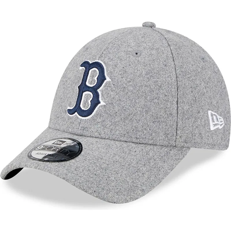 kasketter-buet-gra-justerbar-rem-9forty-essential-melton-wool-fra-boston-red-sox-mlb-af-new-era kasketter-buet-gra-justerbar-rem-9forty-essential-melton-wool-fra-boston-red-sox-mlb-af-new-era