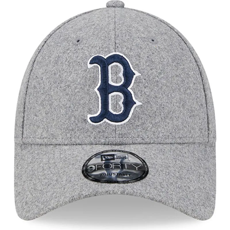 kasketter-buet-gra-justerbar-rem-9forty-essential-melton-wool-fra-boston-red-sox-mlb-af-new-era kasketter-buet-gra-justerbar-rem-9forty-essential-melton-wool-fra-boston-red-sox-mlb-af-new-era