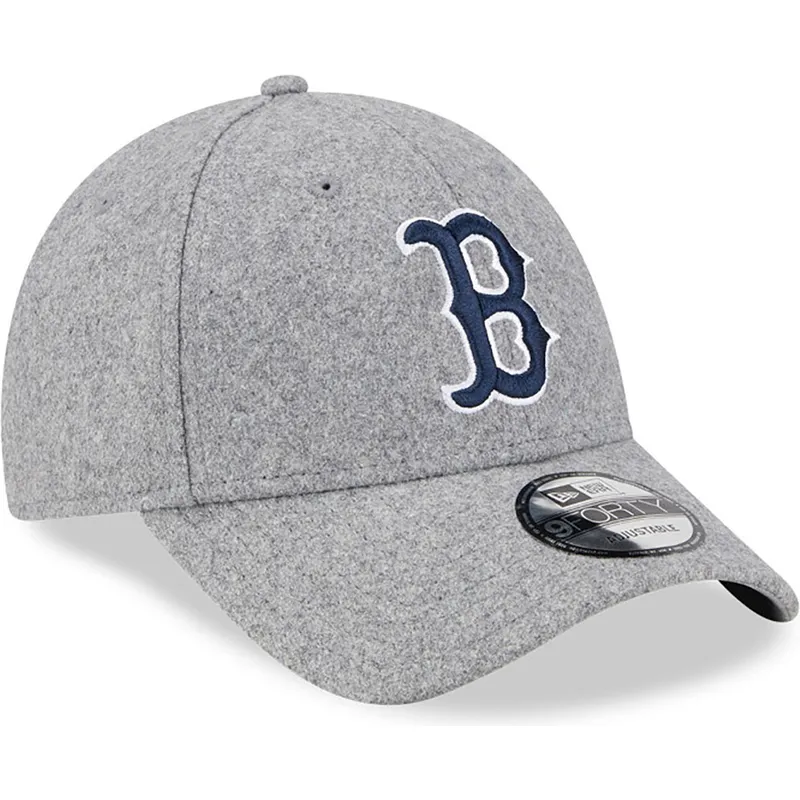 kasketter-buet-gra-justerbar-rem-9forty-essential-melton-wool-fra-boston-red-sox-mlb-af-new-era kasketter-buet-gra-justerbar-rem-9forty-essential-melton-wool-fra-boston-red-sox-mlb-af-new-era