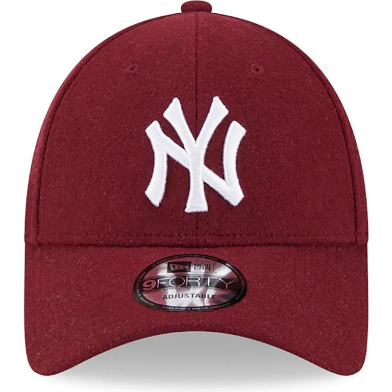 kasketter-buet-rod-justerbar-rem-9forty-essential-melton-wool-fra-new-york-yankees-mlb-af-new-era kasketter-buet-rod-justerbar-rem-9forty-essential-melton-wool-fra-new-york-yankees-mlb-af-new-era