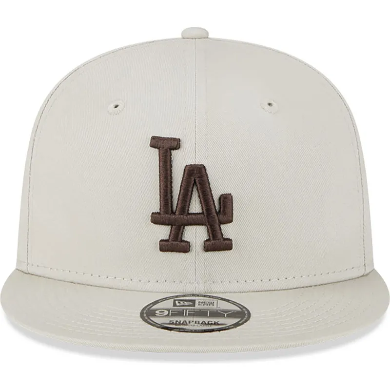 kasketter-flad-beige-snapback-marron-9fifty-league-essential-fra-los-angeles-dodgers-mlb-af-new-era
