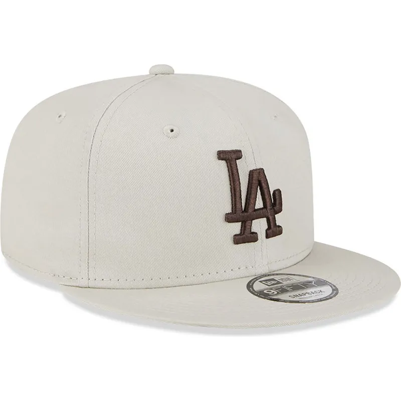 kasketter-flad-beige-snapback-marron-9fifty-league-essential-fra-los-angeles-dodgers-mlb-af-new-era