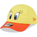 justerbar-gul-og-orange-buet-kasket-til-drenge-9forty-med-tweety-looney-tunes-fra-new-era