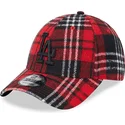 kasketter-buet-rod-justerbar-rem-negro-9forty-check-fra-los-angeles-dodgers-mlb-af-new-era
