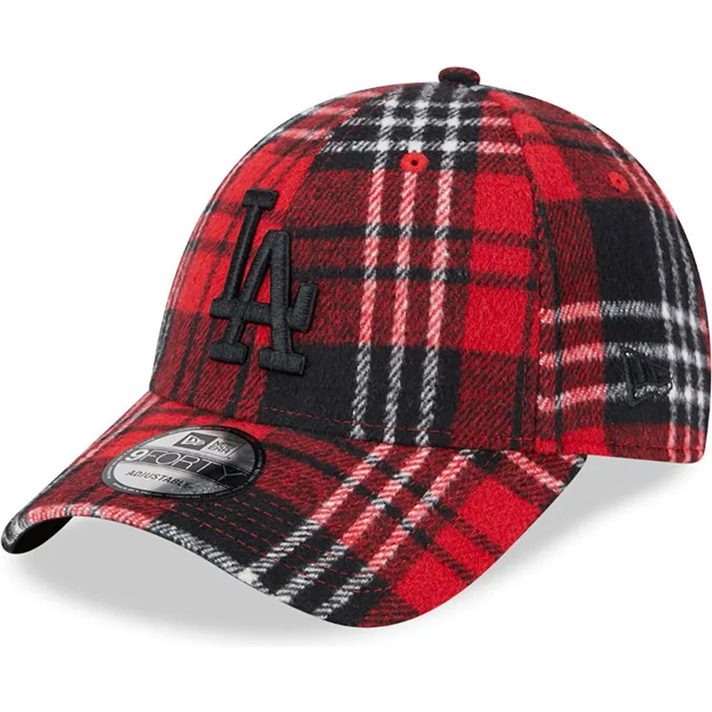 kasketter-buet-rod-justerbar-rem-negro-9forty-check-fra-los-angeles-dodgers-mlb-af-new-era kasketter-buet-rod-justerbar-rem-negro-9forty-check-fra-los-angeles-dodgers-mlb-af-new-era