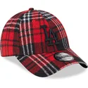 kasketter-buet-rod-justerbar-rem-negro-9forty-check-fra-los-angeles-dodgers-mlb-af-new-era