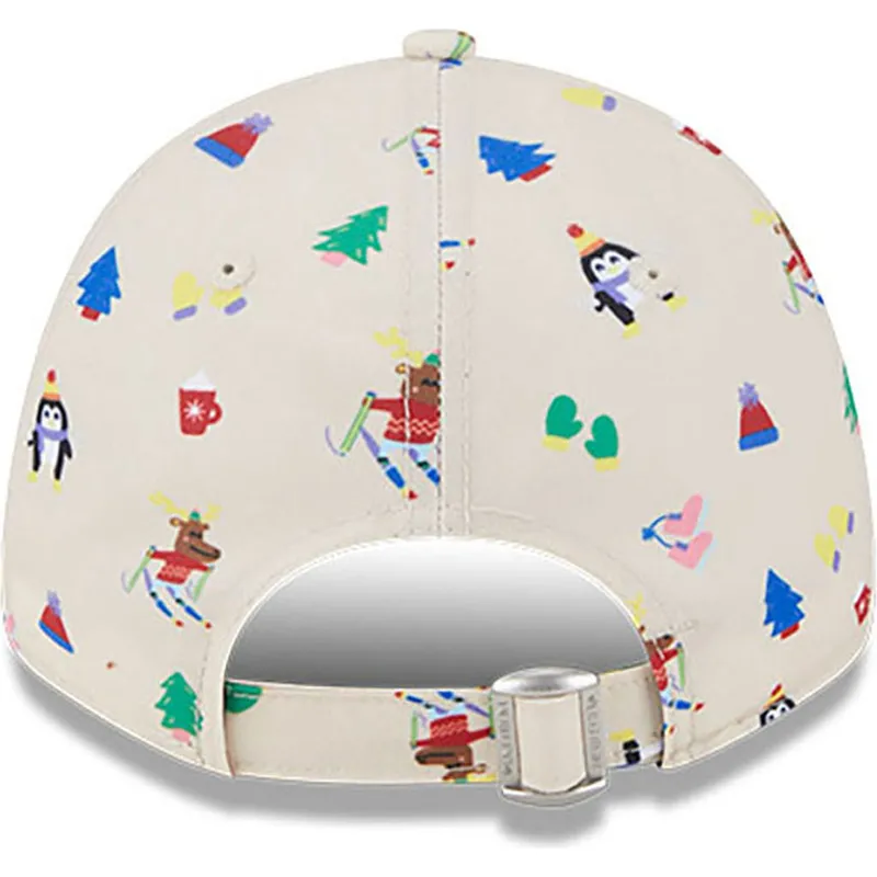 buet-beige-justerbar-kasket-til-dreng-9forty-festive-fra-new-york-yankees-mlb-fra-new-era