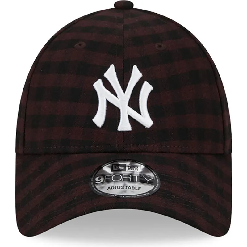 brun-justerbar-kurvet-kasket-9forty-flannel-fra-new-york-yankees-mlb-fra-new-era